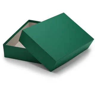Geschenk- und Aufbewahrungsbox DIN A4 - Karton mit Deckel - 1 Stück - Farbe: Dunkelgrün (Grün) - 302 x 213 x 70 mm
