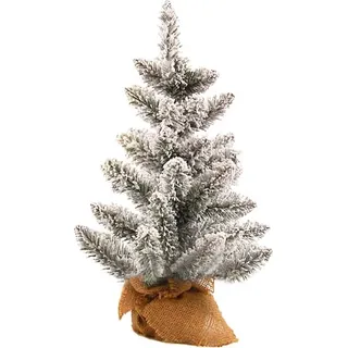 Künstlicher Weihnachtsbaum mit Schnee DELUXE Viola in Blumentopf 45cm - Weiß
