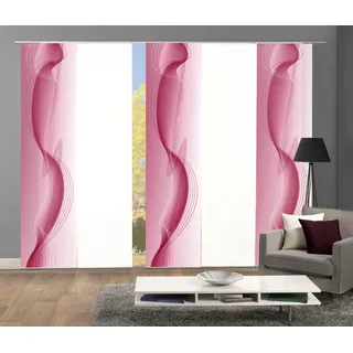 HOME WOHNIDEEN Schiebegardine »FILIZ 5er SET« Paneelwagen 5 Stk. tlg. Schiebevorhang Digidruck 5er Set FILIZ, rot