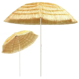 vidaXL Strandschirm Natur 300 cm Hawaii-Stil - Braun