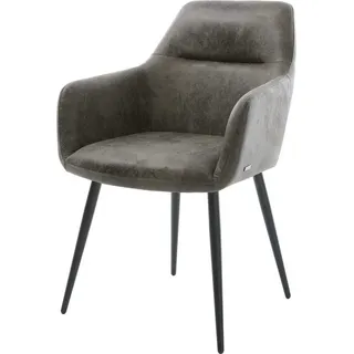 DeLife Esszimmerstuhl Pejo-Flex Mikrofaser grau, schwarz 4-Fuß konisch
