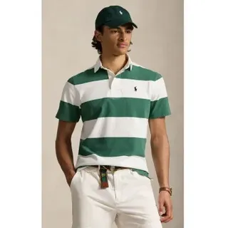 Polo Ralph Lauren für Herren. 710964538002 Grünes Classic Fit Rugby-Shirt (XXL), Lässig, Baumwolle, Kurzarm