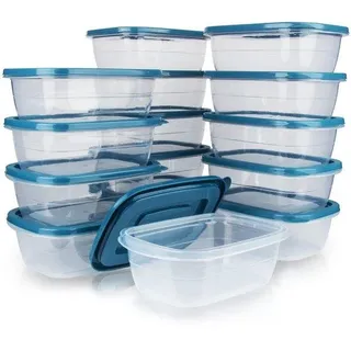 Rechteckige Plastikdosen mit Deckel, 15 Stück, 500ml, für Schule, Arbeit und Reise