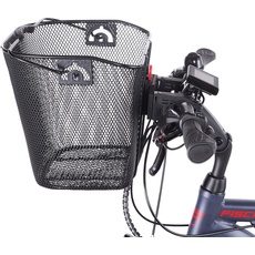 Fischer E-Bike Lenkerkorb mit Schnellbefestigung, speziell für E-Bikes entwickelt, Tragkraft 5kg, passend für alle gängigen Displays mit Einer Breite von 9 cm, u.a. für Bosch Displays, schwarz