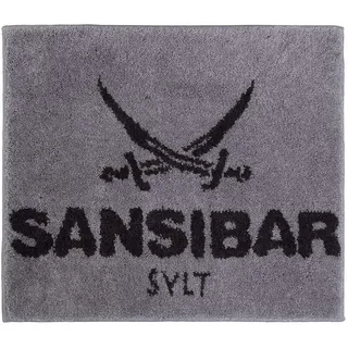 Sansibar Badematte ca.55x65 cm Badteppich Badvorleger Silber/Anthrazit
