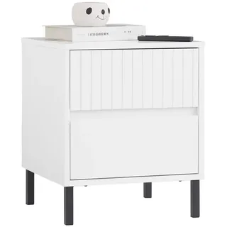 SoBuy Nachtschrank FBT157 40 x 40 x 48 cm Weiß