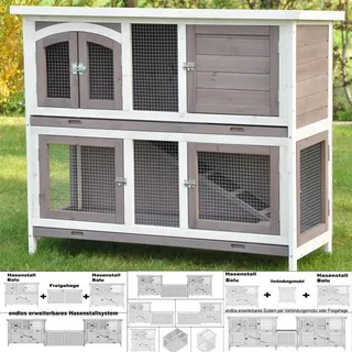 nanook shop Kleintierkäfig Balu 120 x 50 x 104 cm Taupe/Weiß
