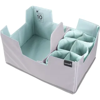 Faltbox KEEEPER "nea, faltbarer Einkaufsorganizer für Klappboxen", blau (aquamarine), B:42cm H:22,5cm T:29,5cm, Polyethylenterephthalat (PET), Aufbewahrungsboxen, Faltbox, aus recycelten PET-Flaschen