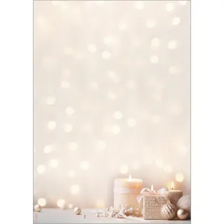 Sigel Weihnachtsbriefpapier Golden Glow A4 100 Blatt | DP634, für festliche Einladungen und Menükarten