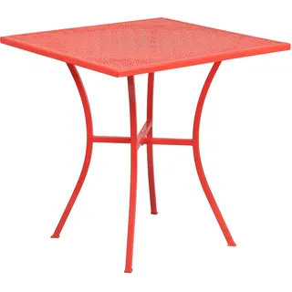 Flash Furniture Oia Terrassentisch aus Stahl, kommerzielle Qualität, 71,1 cm, quadratisch