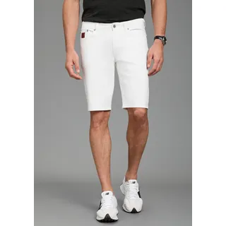 Jeansshorts BRUNO BANANI "Hutch-Shorts", Herren, Gr. 32, Länge 32, weiß, Denim/Jeans, Obermaterial: 98% Baumwolle, 2% Elasthan, unifarben, normal kurz, Jeans Jeansshorts, gerade geschnittene kurze Beine, niedrige Leibhöhe, Topseller