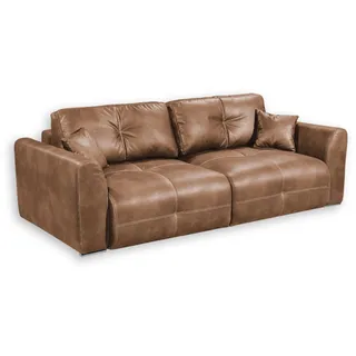 ed exciting design Schlafsofa Holzwerkstoff/Nosag und Bonell - 2 Zierkissen braun