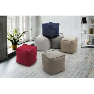 Talamo Italia - Annalaura Pouf, Multifunktionspouf, Relaxsessel aus gepolstertem Stoff, 100 % Made in Italy, 45x45h45 cm, Weiß