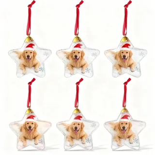 VALICLUD 6 Stück Weihnachtskugel Foto Weihnachtsdeko Durchsichtige Kunststoff-Ornamentkugeln Zum Basteln Und Dekorieren Transparenter Anhänger Durchsichtige Weihnachtsornamente 9×8. 5cm