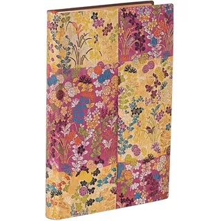 Notizbuch Kara-ori Pink Mini Liniert: Softcover mit Elastikbandverschluss (Japanese Kimono)