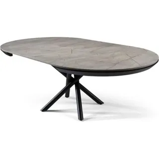 Esszimmertisch Ausziehbarer Esstisch Rund Küchentisch Holz Grau Neu - Grau