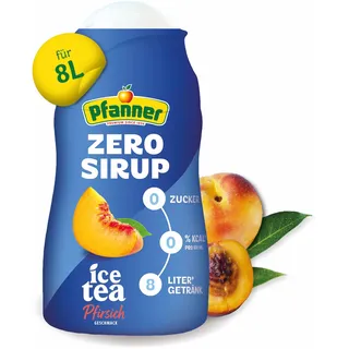 Pfanner Zero Sirup Ice Tea Pfirsich (1 x 57 ml) – Zuckerfreier Getränkesirup für 8 L Eistee – kalorienfrei & ohne Zucker – Pfanner Eistee Geschmack