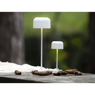 2er SET Akku Tischleuchten ohne Kabel, per USB aufladbar, Terrassenlampen Weiß - Weiß