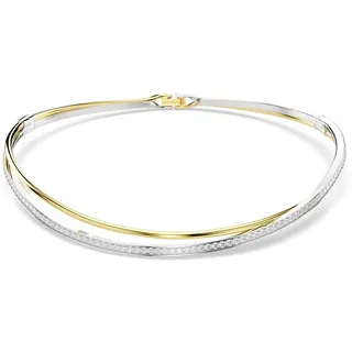 Swarovski Hyperbola Choker für Damen, gemischtes Metall-Finish, Rundschliff, Weiß, 35.1 cm Length, Metall, Kristall