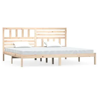vidaXL Massivholzbett Kiefer 200x200 cm - Braun