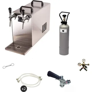 Bierzapfanlage Stream 50 Komplettset, 2-Leitungs Trockenkühler 50 l/h, Edelstahl - Silber
