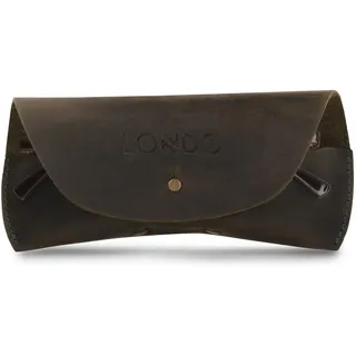 Londo Echtleder Brillenetui - Etui mit Knopfverschlusses , Brillenetui für Brillen und Sonnenbrillen, Kratzer verhindert