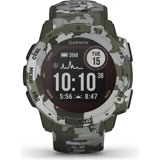 Garmin Instinct Solar BT 45 mm Kunststoffgehäuse grün Silikonarmband grün M