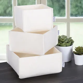 Schreibtisch-Organizer-Set (3-teilig) Creme