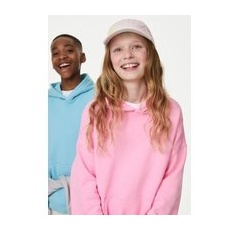 Girls,Unisex,Boys M&S Collection Cotton Rich Oversized Hoodie (6-16 Yrs) - Pink, Pink - 12-13 Years