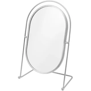 Schminkspiegel Mit Bügel, 360° Drehbar, Stehend - Für Theke, Schlafzimmer Und Schlafsaal Schminktisch (Silbrig)