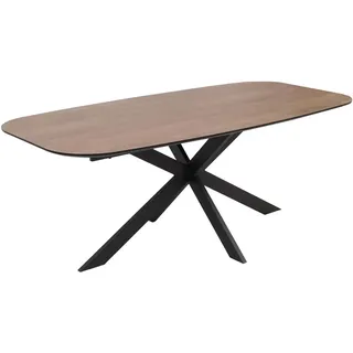 MCW Esszimmertisch oval Walnuss Dekor , Walnussfarben , Holzwerkstoff , 200x77x100 cm , Esszimmer, Esstische