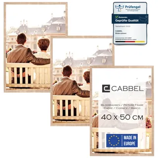 CABBEL Dreierpack (3 STK.) Bilderrahmen 40x50 cm MDF Holz-Rahmen in Mokka | mit bruchsicherem Plexi-Glas/Modern