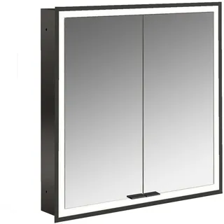 emco prime Lichtspiegelschrank, 600 mm, 2 Türen, Unterputzmodell, 949713571, Farbe: schwarz/spiegel