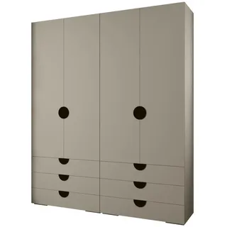 Abiks Möbel Garderoben-Set 236,7/200/47 , Kaschmir, Schwarz , Holz , Nachbildung , 8 Fächer , 200x236.7x47 cm , Garderobe, Garderobenschränke