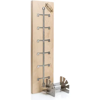 Axtschlag Flammlachsbrett Essential Line Birkenholz extrastark, 4-Fach verstellbare Halterung aus Edelstahl für Feuerschale, Feuertonne, Feuerkorb