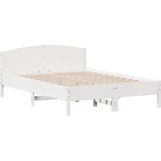 vidaXL Massivholzbett ohne Matratze Weiß 120x200 cm Kiefernholz - Weiß