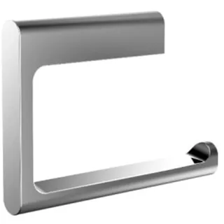 EMCO Flow Toilettenpapierhalter zur Wandmontage, markanter Papierhalter ohne Deckel, hochwertige WC Papier Halterung aus Metall, chrom
