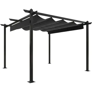 vidaXL Pavillon mit Ausziehbarem Dach 3x3 m Anthrazit - Grau