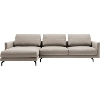 Creation BY ROLF BENZ Ecksofa "CR.414, Designecksofa, Polsterecke, Breite 300cm, L-Form" wahlweise aus feinstem Rindsleder oder hochwertigem Chenille, graubeige, natur