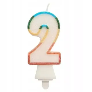 Bunte Kerze mit Nummer 8,5 cm - 2