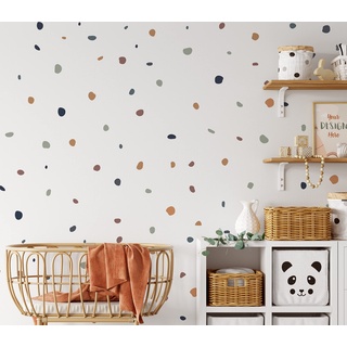 QuoteMyWall 150 Stück Boho Chic Unregelmäßige Polka Dot Wandaufkleber für Kinderzimmer Safari Dschungel Kinderzimmer Kinder Wandkunst Abnehmbare Dekor (150 Stück)