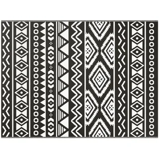 vidaXL Outdoorteppich Outdoor Teppich ARAKIL Schwarz und weiß Polypropylen 300 x 400 cm schwarz