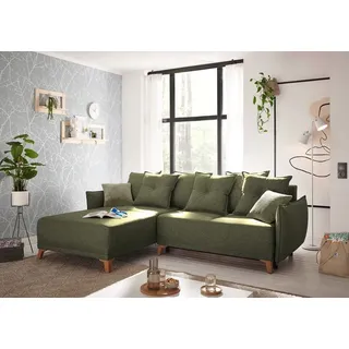 MID.YOU ED EXCITING DESIGN Ecksofa Grün - 255x185 cm