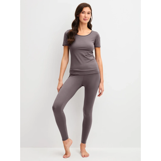 Leggings CALIDA "Natural Comfort", Damen, Gr. M (44/46), N-Gr, grau (sparrow braun), Single Jersey, Obermaterial: 92% Baumwolle, 8% Elasthan, eng lang, Hosen Leggings, Cotton-Mix, elastisch, pillingarm, Single Jersey Qualität