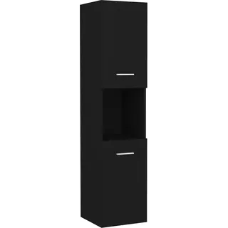 vidaXL Badezimmerschrank Schwarz 30x30x130 cm Holzwerkstoff - Schwarz