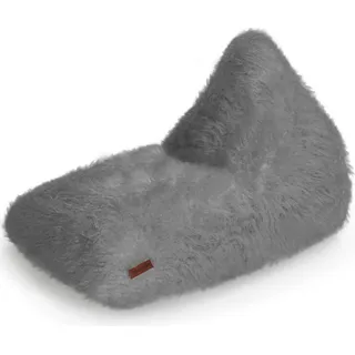 Green Bean® Sitzsack Felloptik Indoor 150x100x100cm mit 220 Liter EPS-Perlen Füllung - Kuschelig Weich Waschbar - Drinnen Stoff Bodenkissen Liegekissen Sitzkissen Grau - Grau