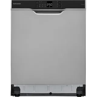 Telefunken Geschirrspüler Unterbau 60 cm, Spülmaschine Silber, 12 Maßgedecke, 6 Programme, AquaStop, 45 dB, GEU6012DI - Silber
