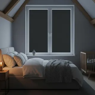 Ambiance Sticker Klebefolie, Blickdicht, schwarz, für Fenster, elektrostatisch, Blickdicht, für Fenster, Anti-UV – H 45 cm x L 40 m
