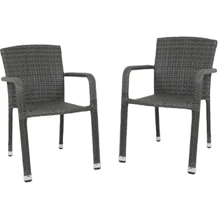 Garden Pleasure Stapelstuhl GETAFE 61 x 57 x 83 cm dunkelgrau 2 St.