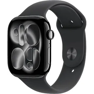 Apple Watch Series 11 GPS 46mm Jet Black Aluminium Sport Band black M/L